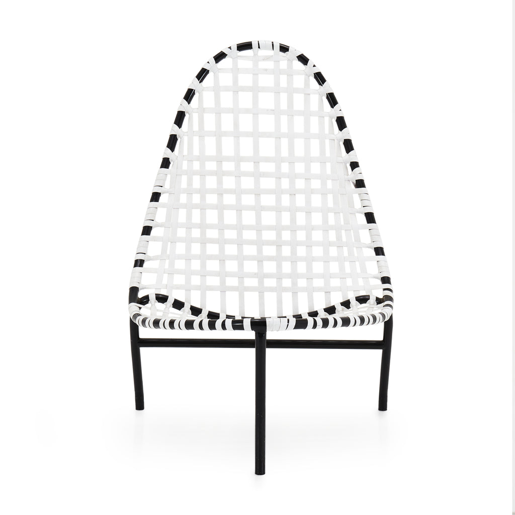 Black & White Woven Outdoor Chair