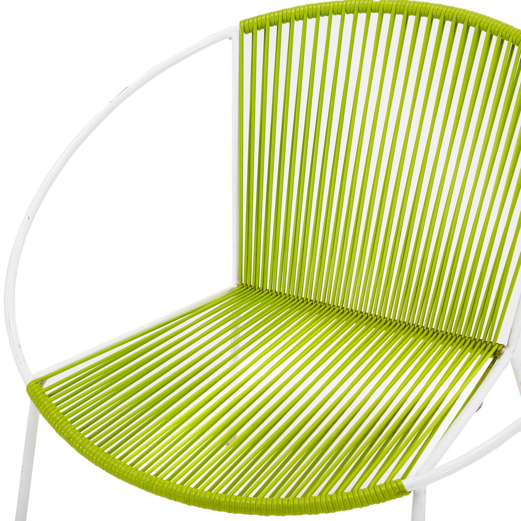 Green and White Cord Hoop Chair