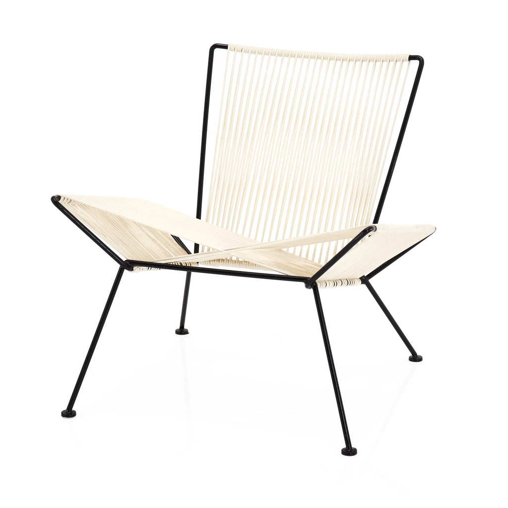 White and Black Cord X-Chair
