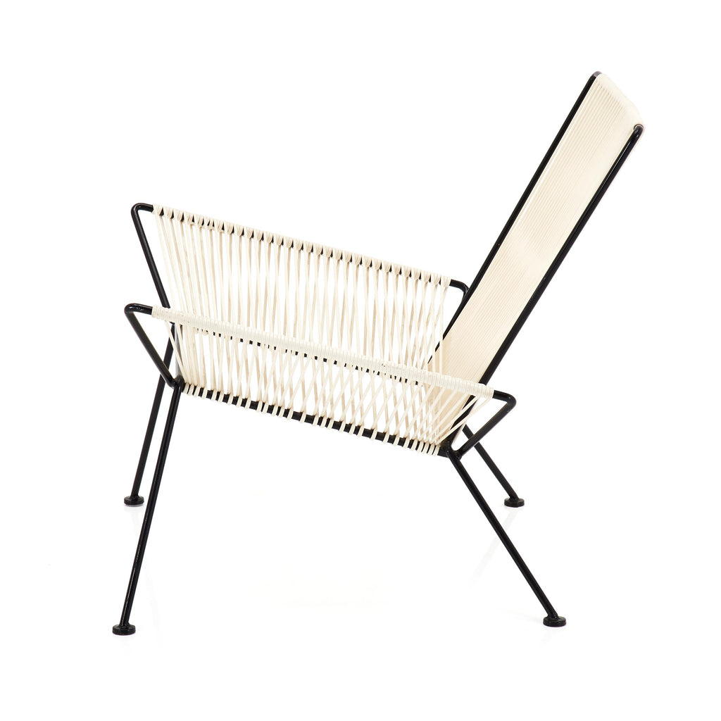White and Black Cord X-Chair