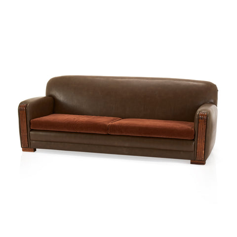 Brown Two-Tone Deco Sofa