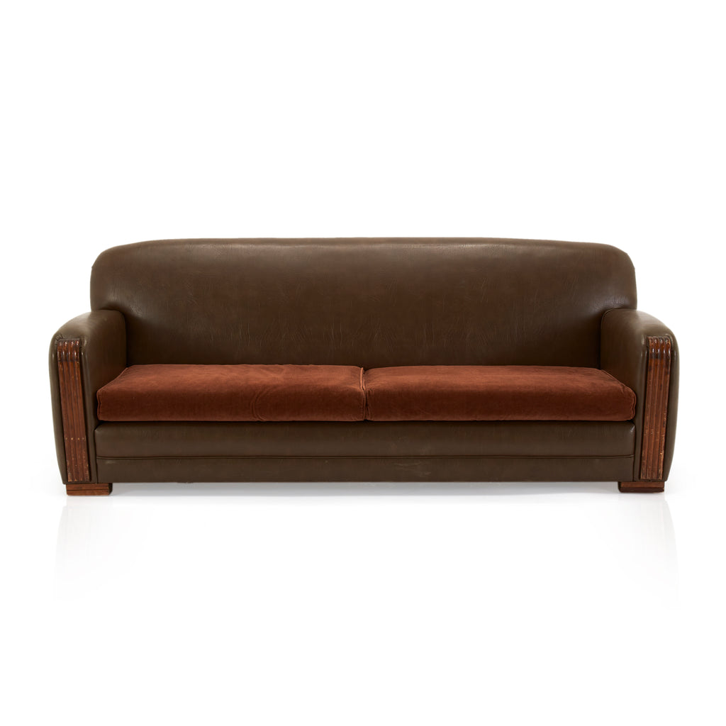 Brown Two-Tone Deco Sofa