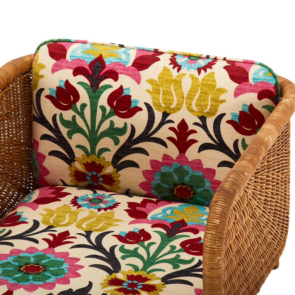 Floral Wicker Armchair