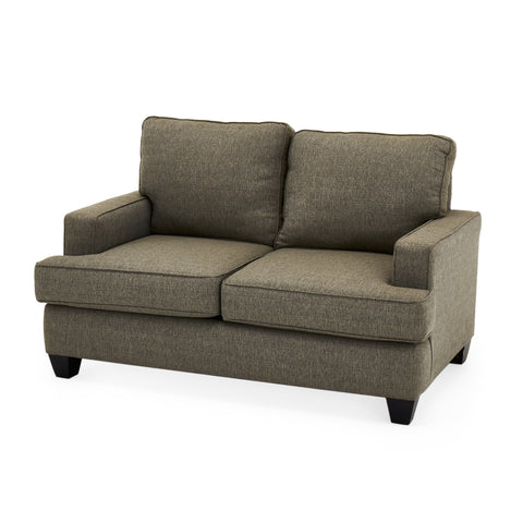 Contemporary Grey Wide Arm Loveseat