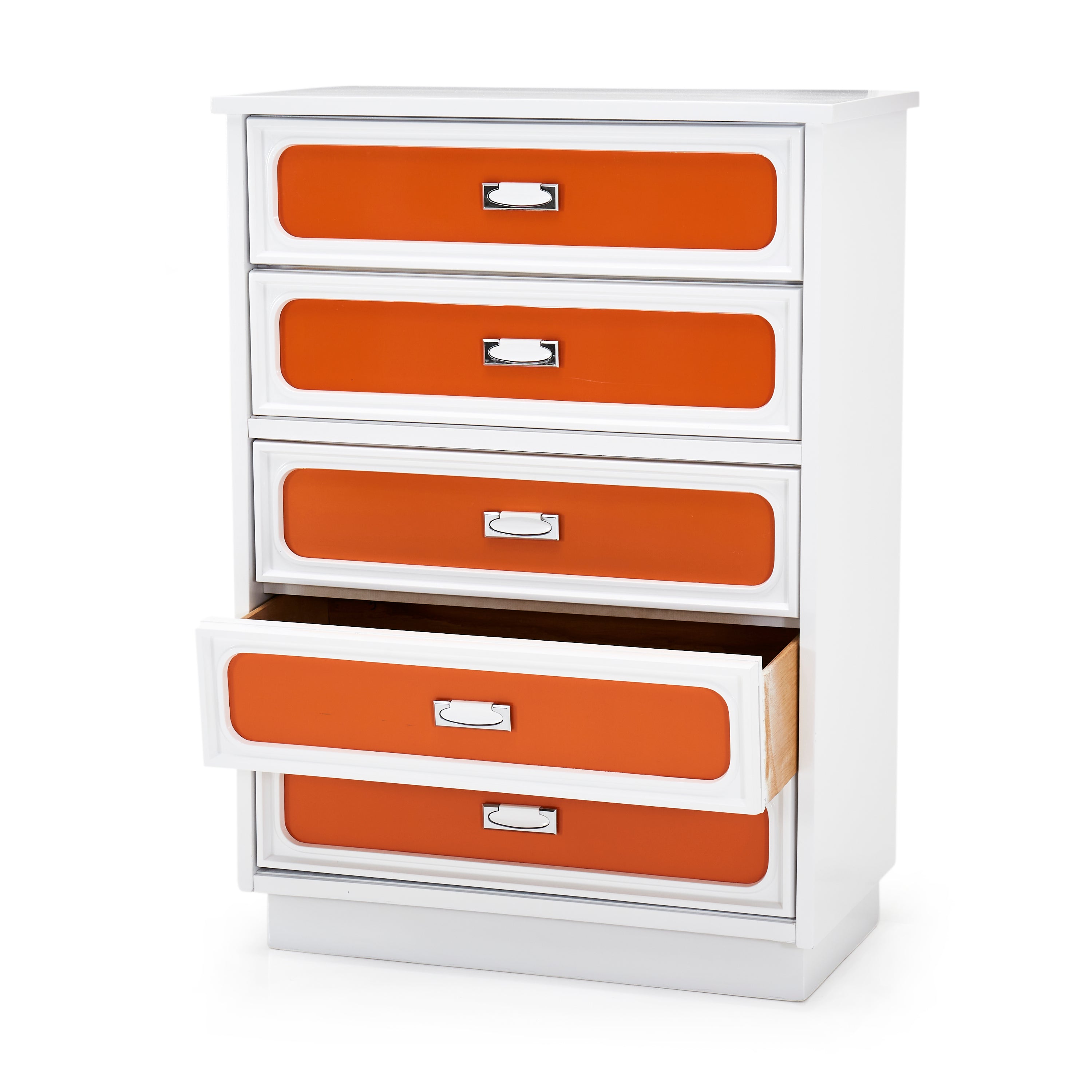 Cream & Orange Tall Boy Dresser Cream & Orange Tall Boy Dresser