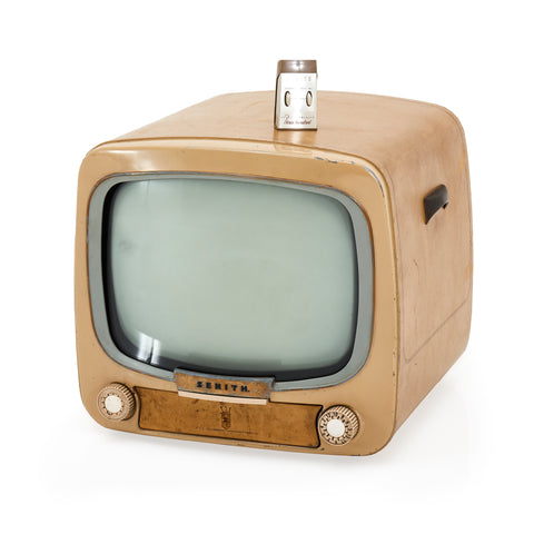 Small Tan Vintage Zenith TV