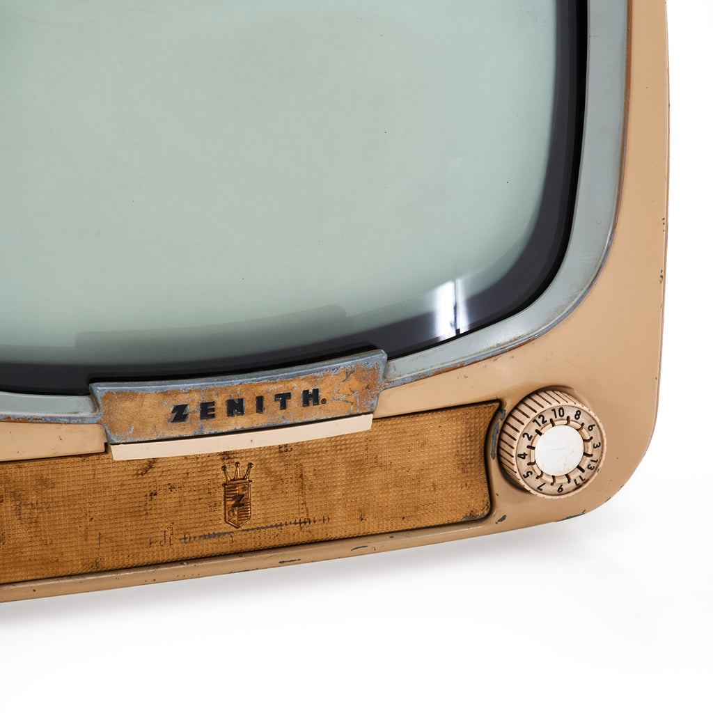 Small Tan Vintage Zenith TV