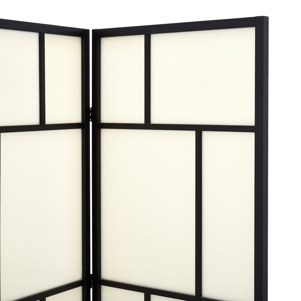 Black Frame and White Screen Room Divider