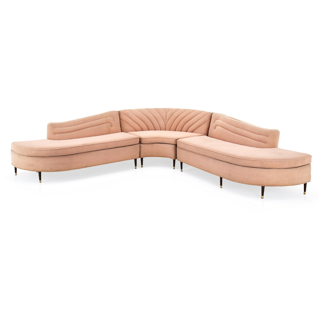 Pink Deco 3-Piece Sectional Sofa