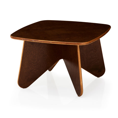 Wood Modern Curved Panels End Table
