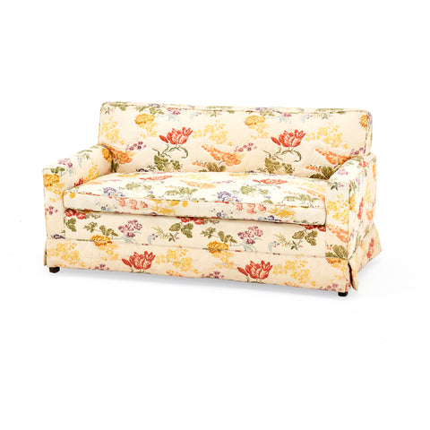 Cream Quilted Floral Love Seat