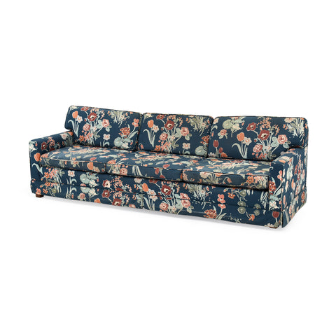 Blue Vintage Floral Pattern Sofa