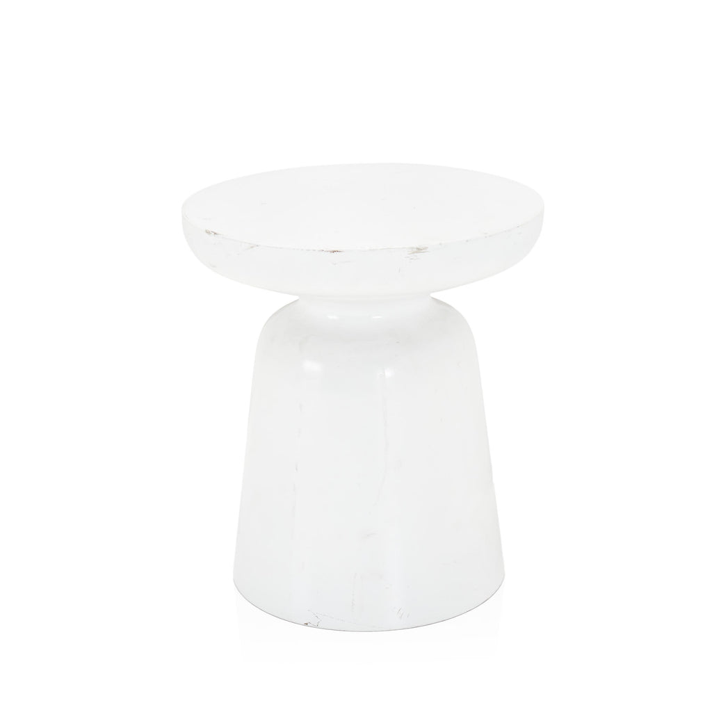 White Thick Hourglass Side Table