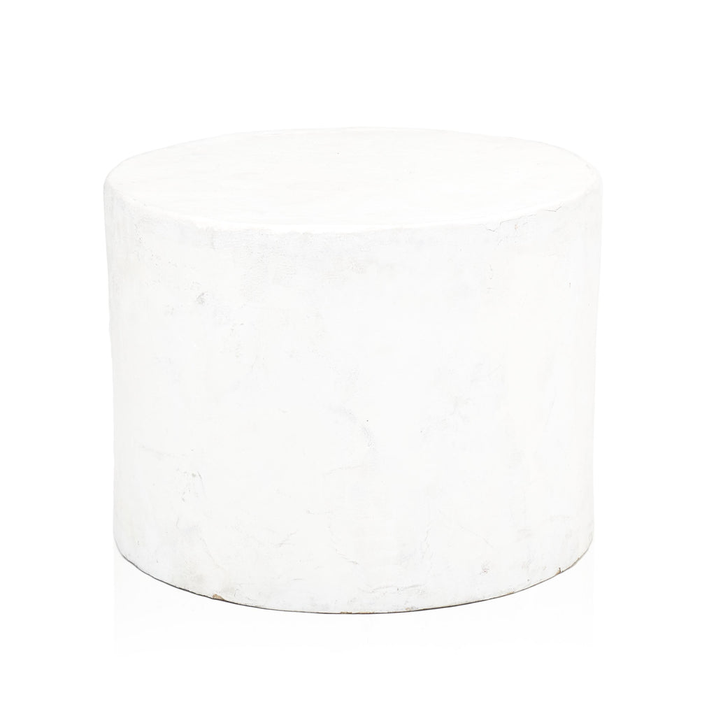 White Textured Round Pedestal