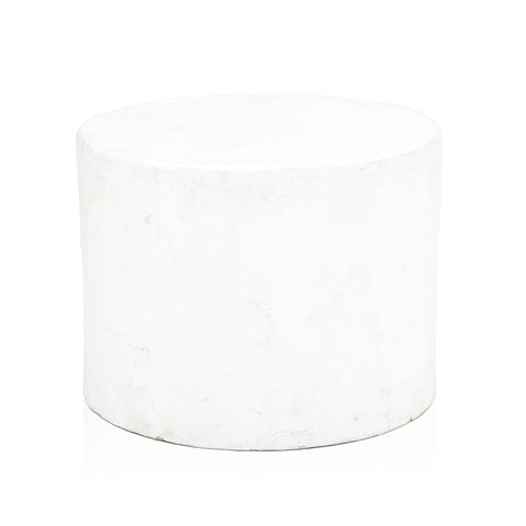 White Textured Round Pedestal