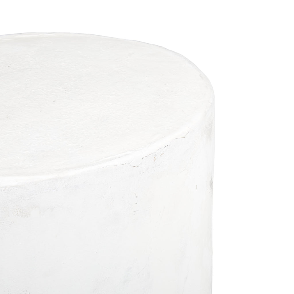 White Textured Round Pedestal