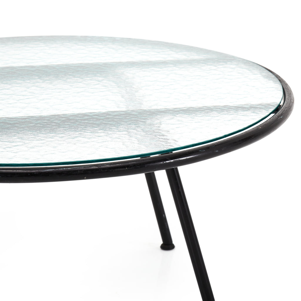 Black Frosted Glass Outdoor Table - Small
