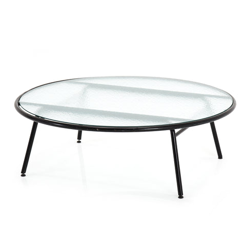 Black Frosted Glass Outdoor Table - Large