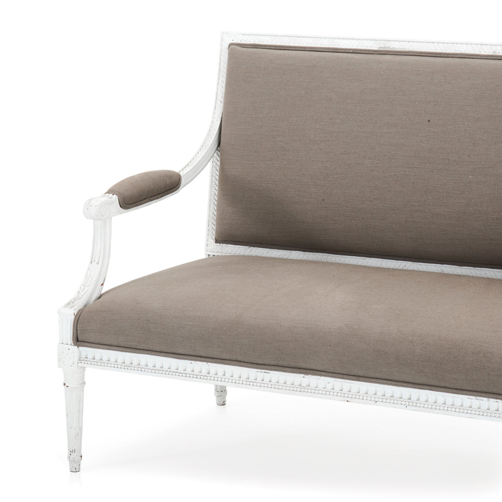 Grey and White Neoclassical Loveseat