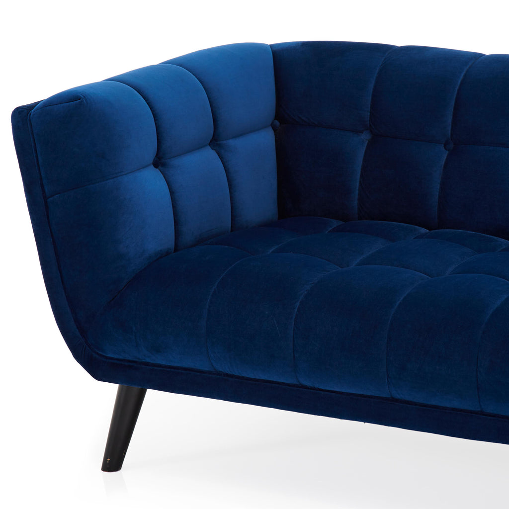Modern Blue Tufted Velvet Sofa