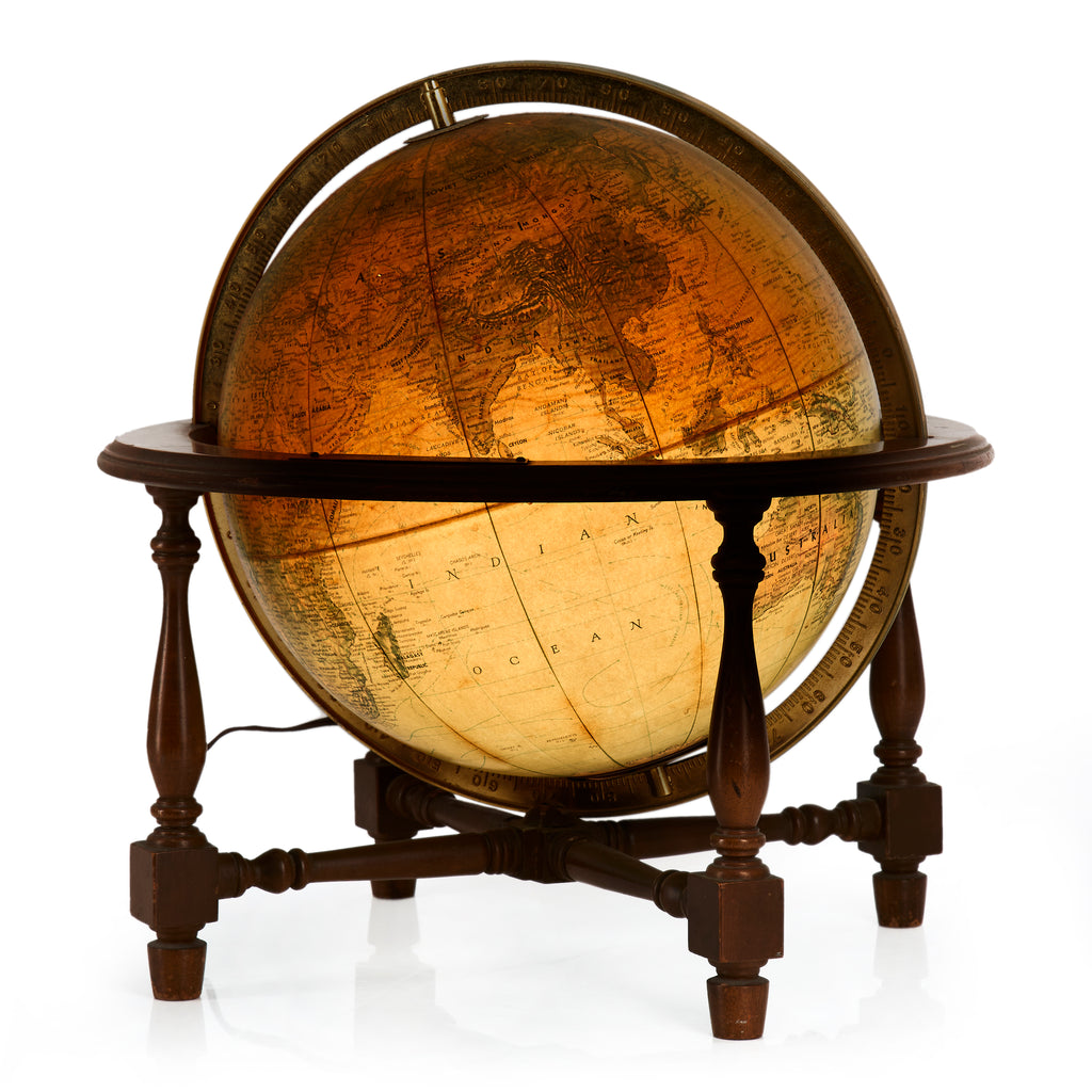 Brown Wooden Stand Illuminated Globe