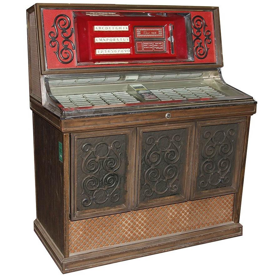 Antique Wood and Red Rowe AMI Jukebox