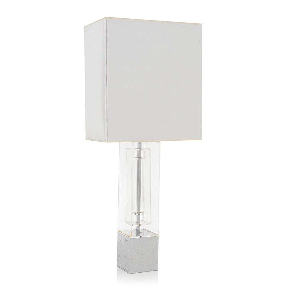 Lucite Cube Base Table Lamp