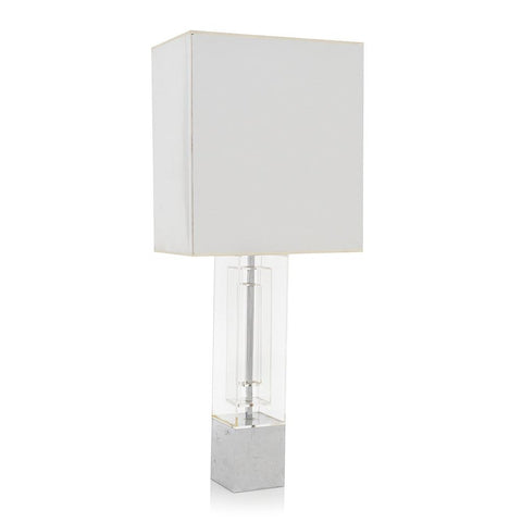 Lucite Cube Base Table Lamp