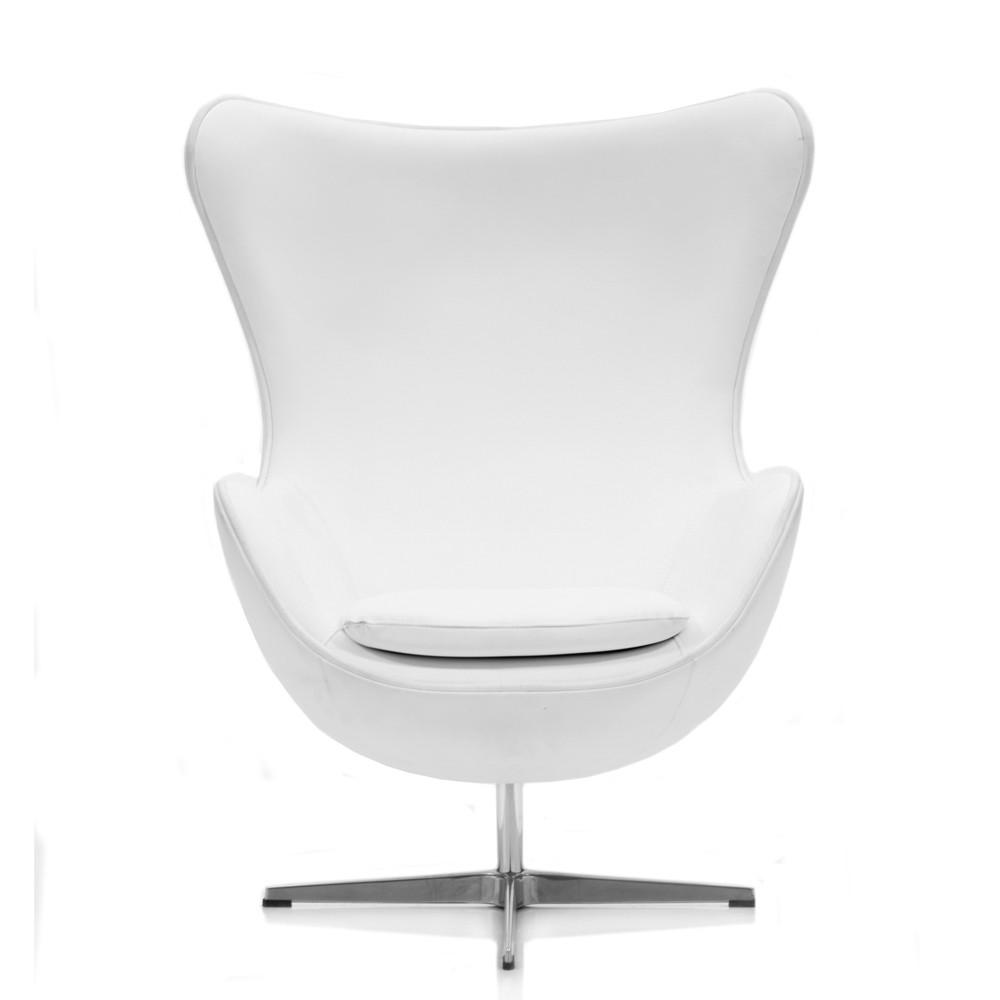 White Leather Egg Chair