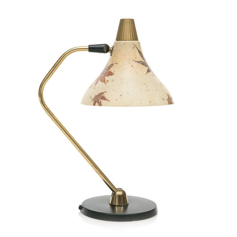 Brass Stem Leaf Shade Lamp