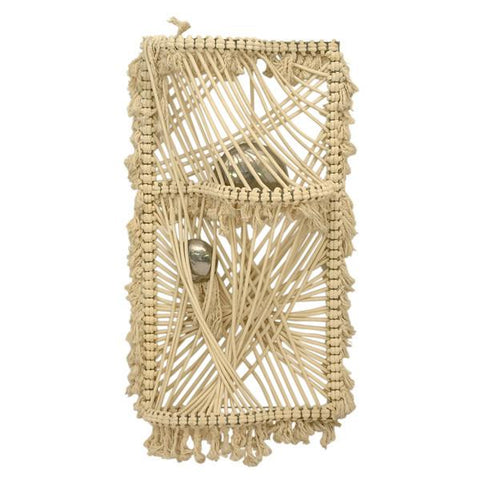 Heavy 3D Cream Yarn Tapestry on Metal Frame