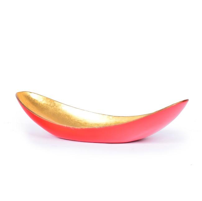 Red Gold Curved Dish