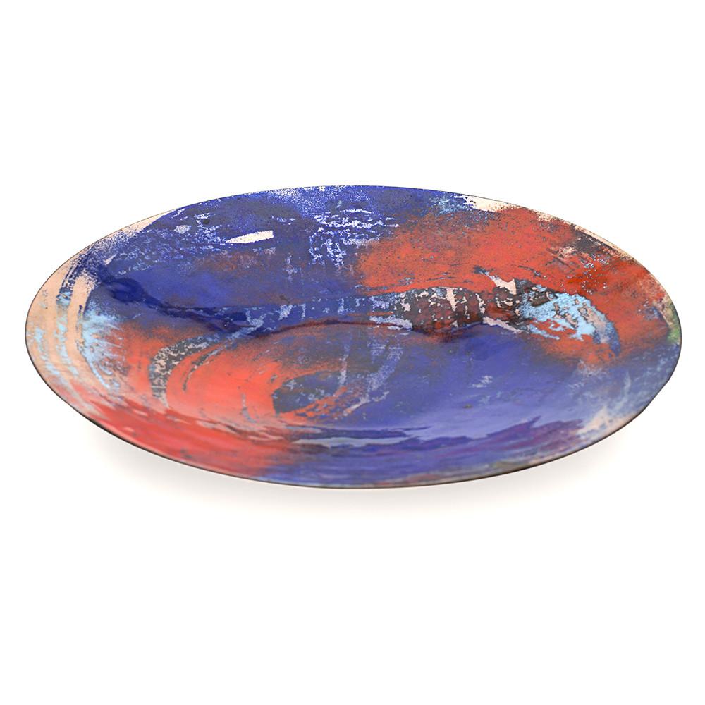 Red and Blue Swirl Ashtray