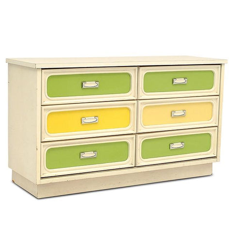 Yellow and Green Mod Vintage Dresser