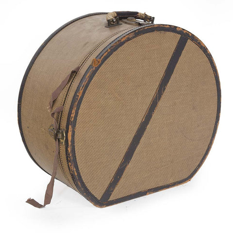 M.M.H. Round Tan Suitcase