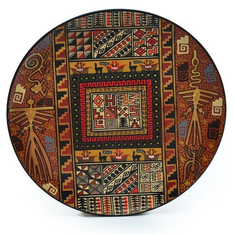 Tribal Artwork Wood Plate
