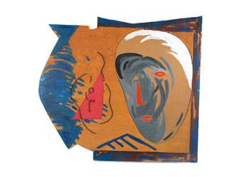 Abstract Face and Fish Painting