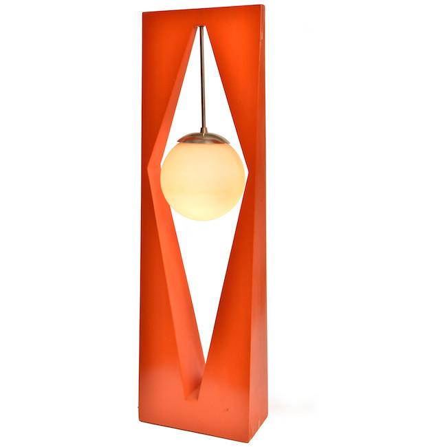 Tall Orange Diamond Modeline Table Lamp