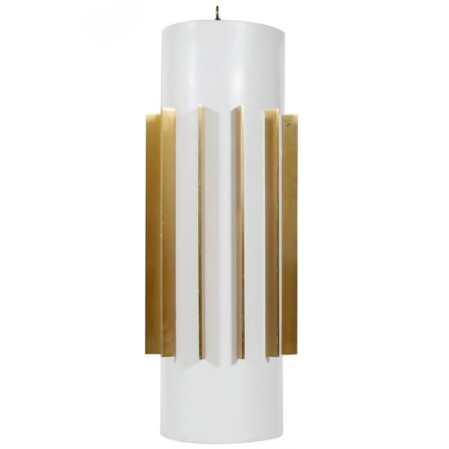 White + Gold Cylinder Pendant Lamp