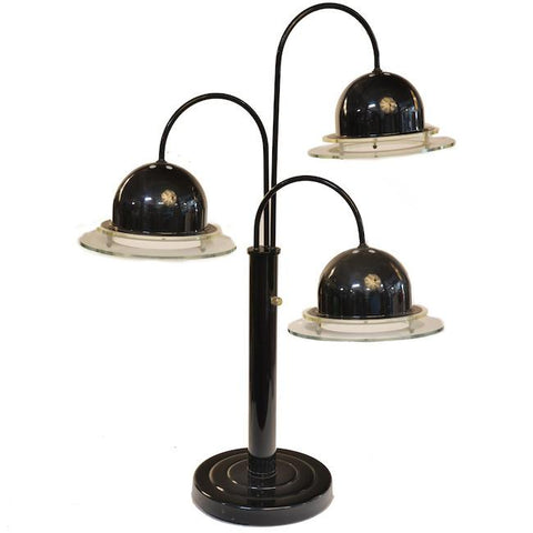 Black '80s Triple Bulb Table Lamp