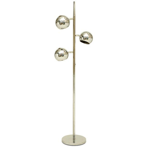 Three Chrome Spheres Floor Lamp