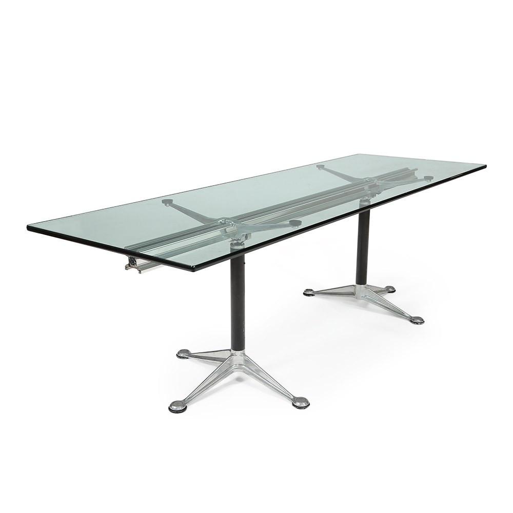 Glass & Steel Heavy Rectangle Conference Table