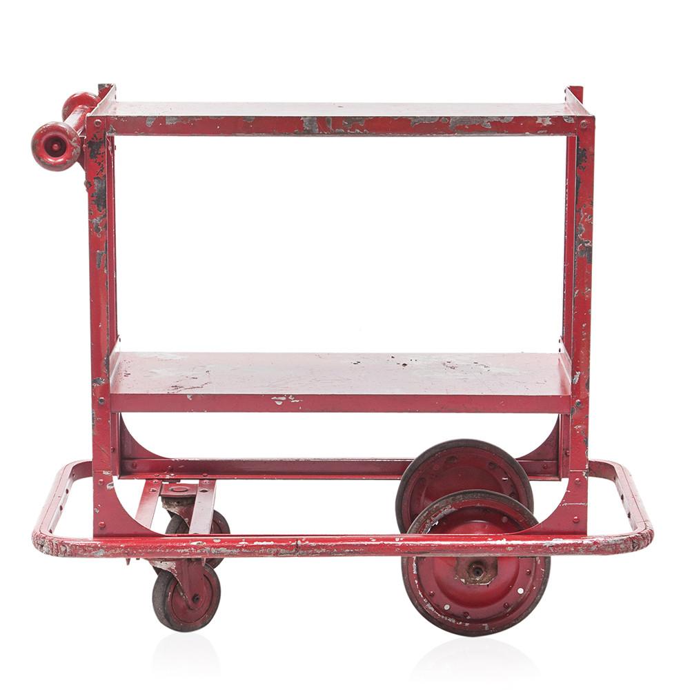 Rustic Red Industrial Cart