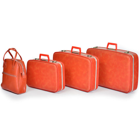 Luggage Set - Orange Vintage