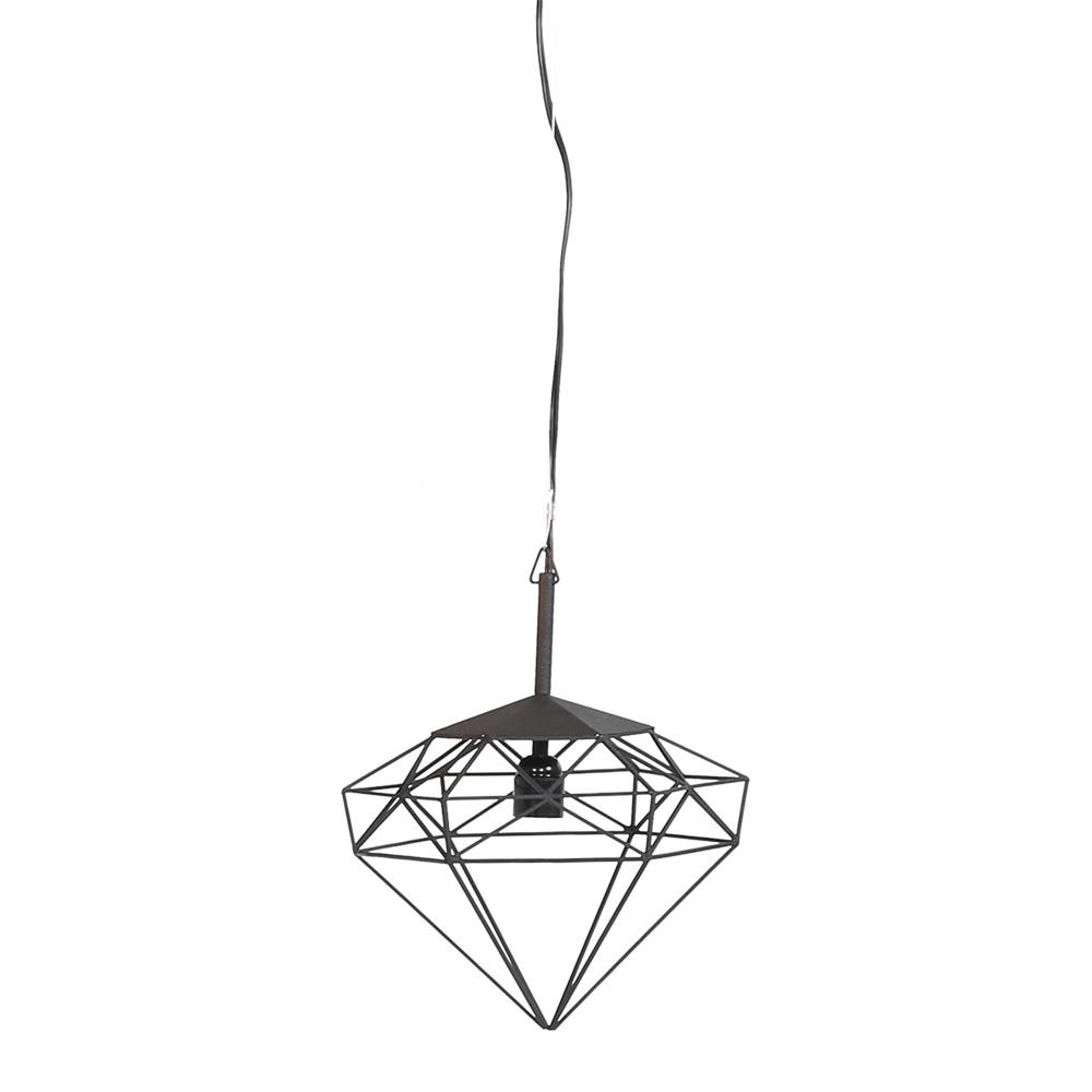 Hanging Geometric Diamond Lamp - Black