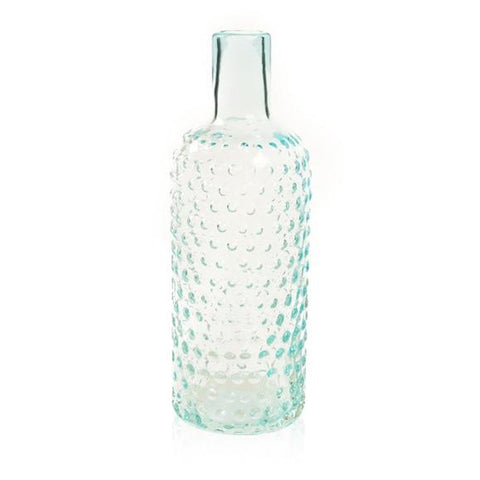 Blue Aqua Glass Dot Bottle Vase (A+D)