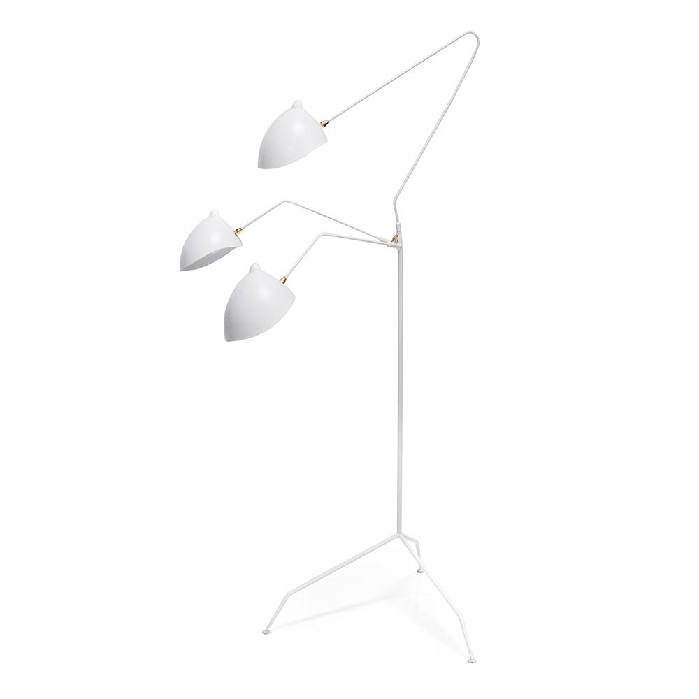 White Mouille 3 Arm Standing Lamp