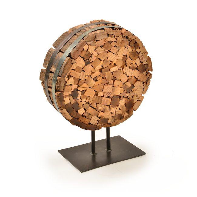 Wood Light Round Sculpture (A+D)