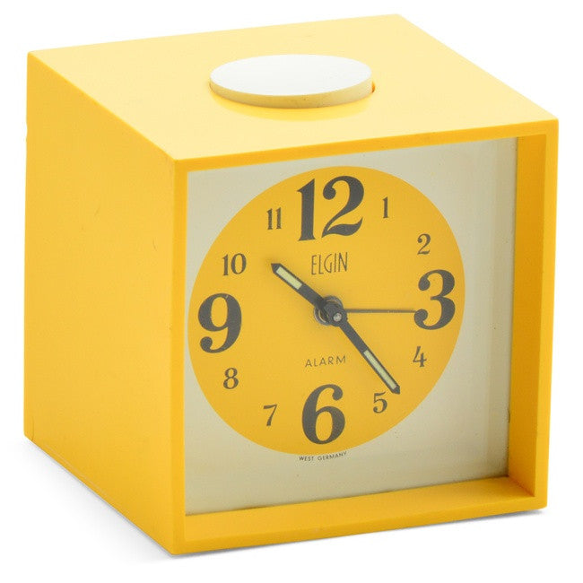 Elgin Yellow Cube Alarm Clock