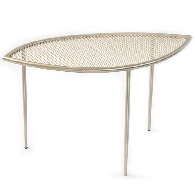 Silver Leaf Shaped Side Table